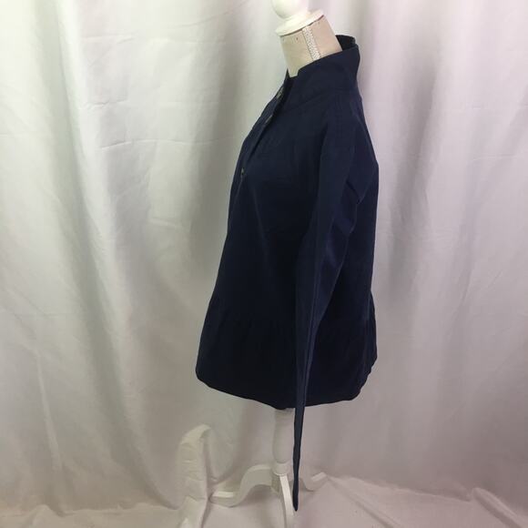 Denim & Co Twill Peplum Waist Jacket Navy XS - Picture 14 of 15